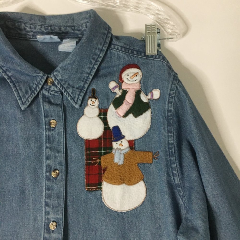 Holiday Denim Shirt Size L - Picture 2 of 6